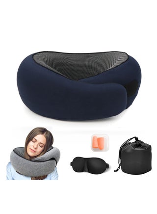 Travel Pillow for Airplane, Neck Pillow for Travel, Memory Cotton Travel Neck Pillow for Adults, Adjustable Flight Pillow, Ergonomic Neck Cushion, With Ear Plugs, Eye Mask, Carry Bag (Blue) - pzsku/ZF84F8B751A078F6454D1Z/45/1743695022/8d1e6a53-01e7-47c8-88c3-52c2caf85956