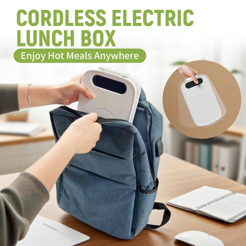 AmaCielo Cordless Electric Lunch Box, 14000mAh Rechargeable Heating Lunch Box with Large Bag for Adults, 1L Portable Self-Heating Food Warmer for Work, Office, Car, Travel, Picnic & Outdoor - Image 4