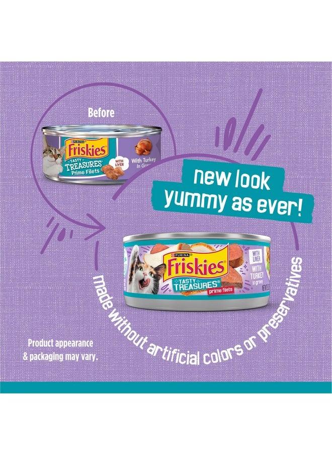 فريسكس طعام القطط الرطب Purina Friskies Tasty Treasures مع الديك الرومي والكبد في المرق - (عبوة من 24 علبة) 5.5 أونصة  - Image 2