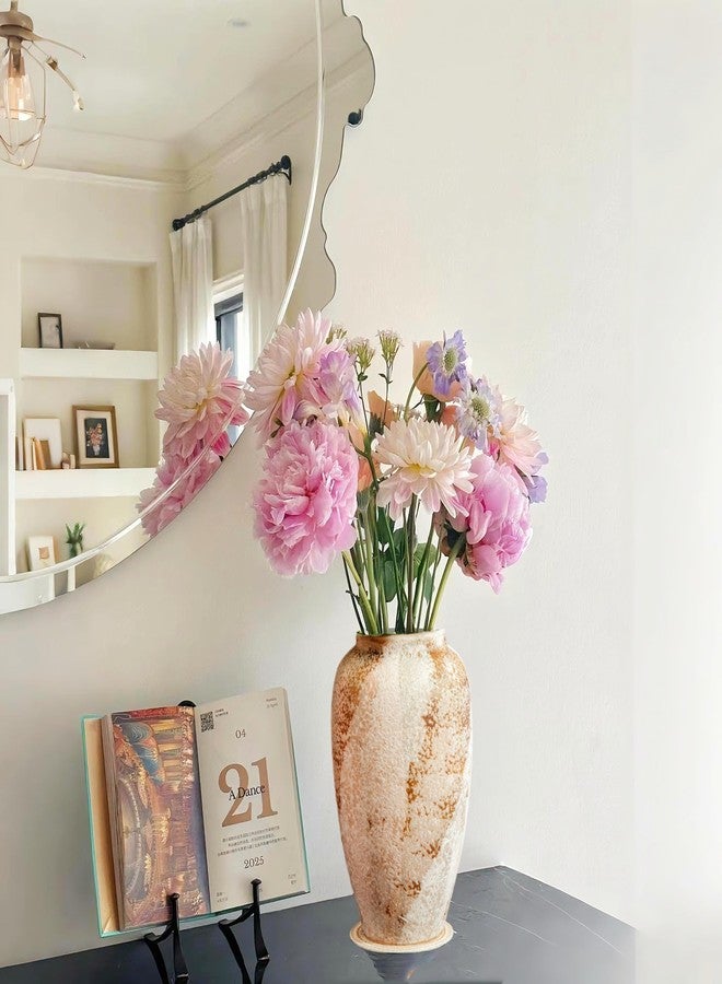 Prettidecor مزهرية سيراميك ريفية من بريتيديكور، مقاس 9.5 بوصة، مثالية لتزيين المنزل، غرفة المعيشة، الرفوف، الموقد، طاولة الطعام، أو حتى المكتب. - Image 3