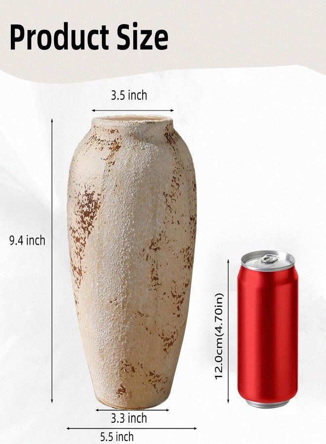 Prettidecor مزهرية سيراميك ريفية من بريتيديكور، مقاس 9.5 بوصة، مثالية لتزيين المنزل، غرفة المعيشة، الرفوف، الموقد، طاولة الطعام، أو حتى المكتب. - Image 5