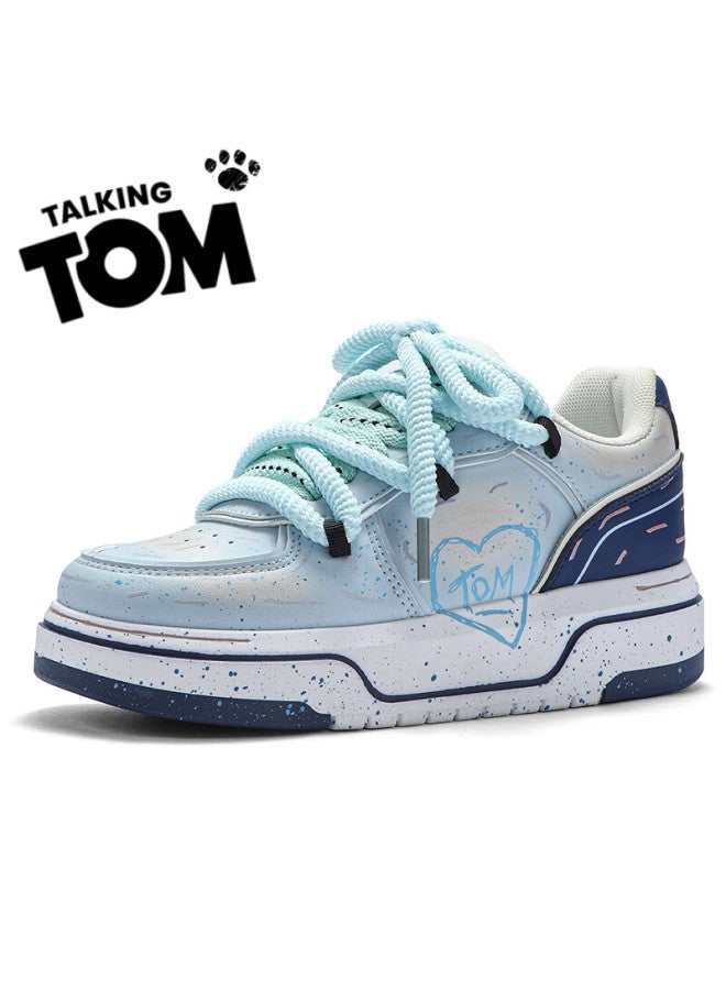 Talking Tom Men's Shoes, Stylish Graffiti Thick-soled Bread Shoes, Casual Versatile Couple Shoes For Men And Women, Mint Blue, Size 42 - Image 2