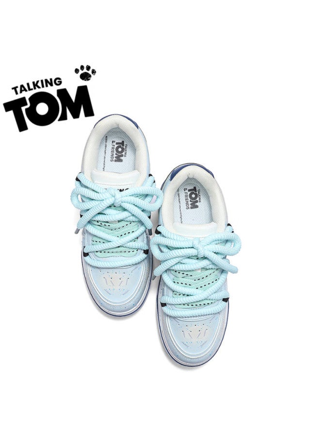 Talking Tom Men's Shoes, Stylish Graffiti Thick-soled Bread Shoes, Casual Versatile Couple Shoes For Men And Women, Mint Blue, Size 42 - Image 3