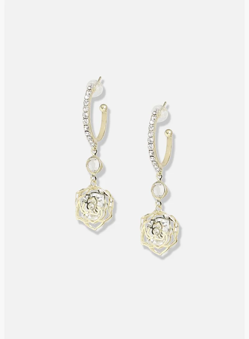 SOHI Gold Plated Designer Stone Party Drop Earring For Women