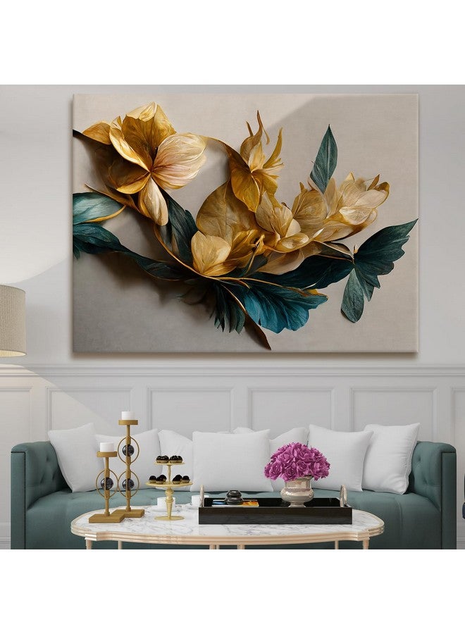 PAPER PLANE DESIGN Canvas Floral Wall Art: A Symphony of Nature's Elegance Wall Art Large Size Canvas Framed Paintings For Living Room Office,Caffe,Restaurant,Home Decor. (18 x 24 Inches, C) - Image 1