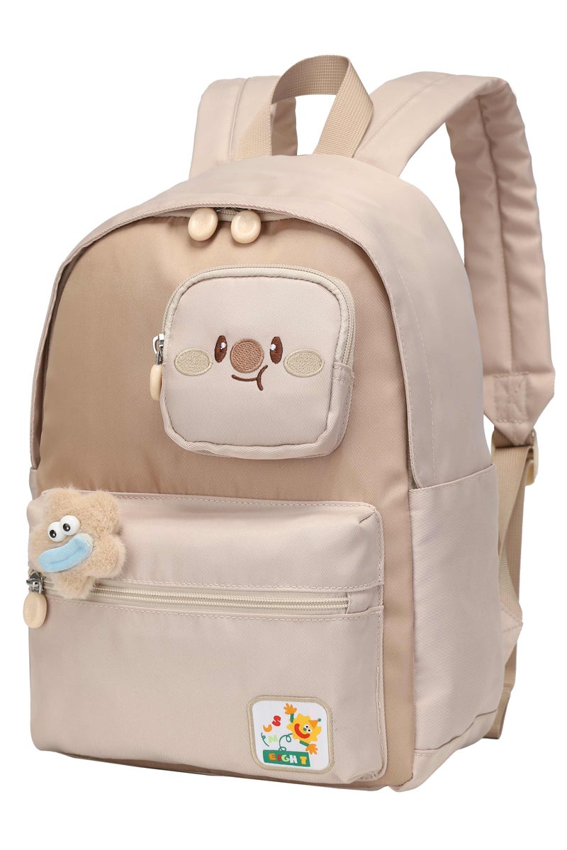 SUN EIGHT Premium 14-inch Light Weight Kids Backpack Water Resistant Multifunctional School Backpack for Girls and Boys, SE2212, Milk Coffee - Image 1