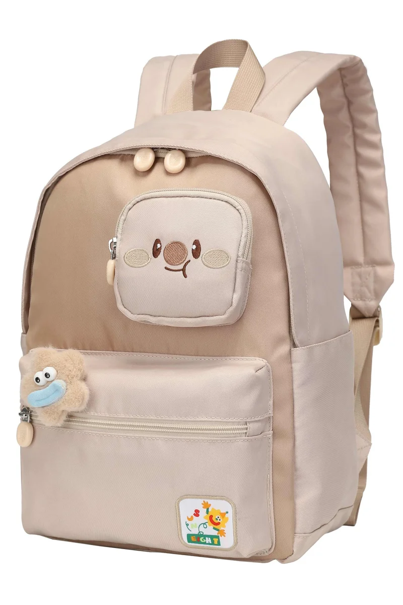 صن إيت Premium 14-inch Light Weight Kids Backpack Water Resistant Multifunctional School Backpack for Girls and Boys, SE2212, Milk Coffee