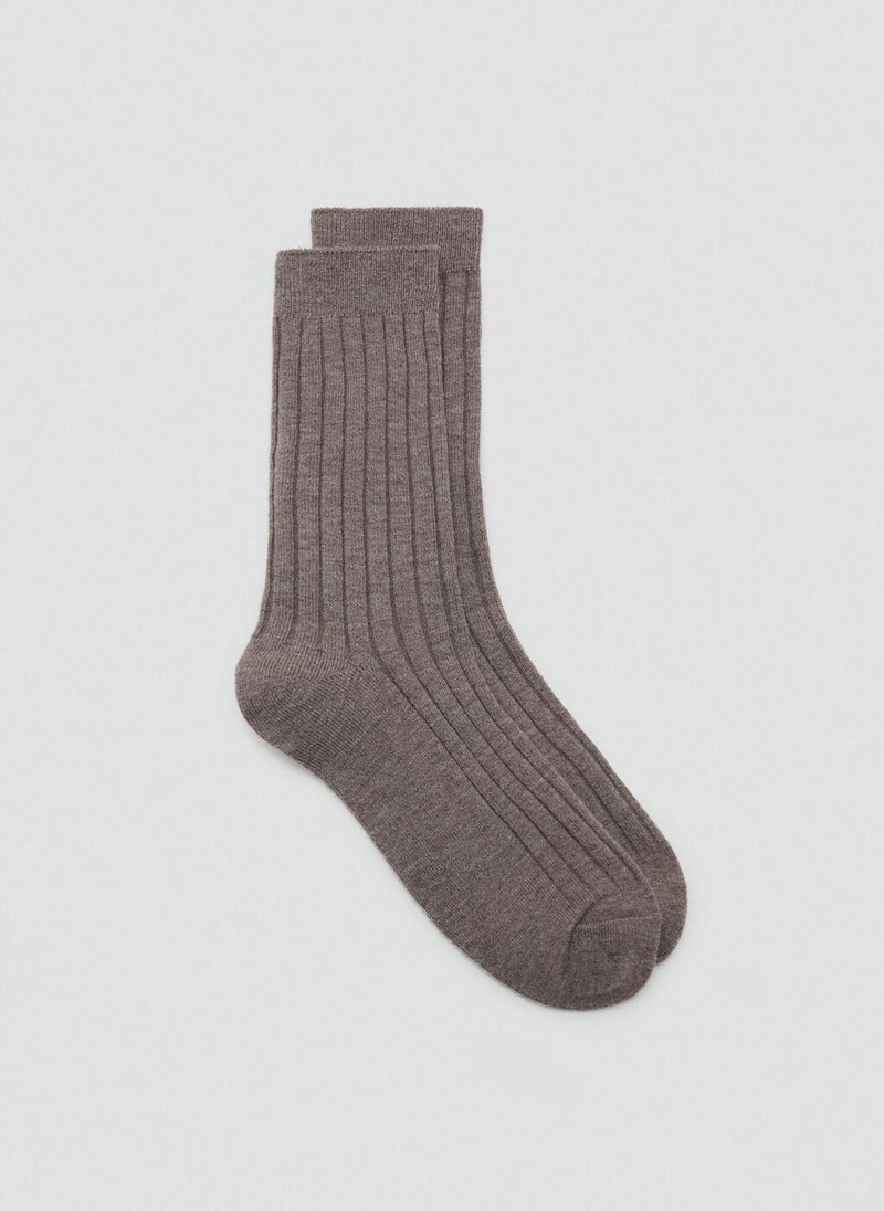 MANGO Ribbed wool blend socks - Image 1