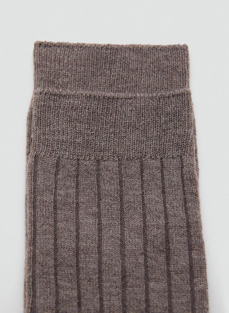 MANGO Ribbed wool blend socks - Image 3