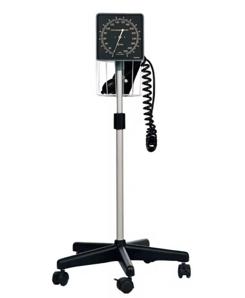 Mobile Aneroid Blood Pressure Meter Manual Sphygmomanometer with Stand Medical BP Monitor for Hospital Clinic and Home Use