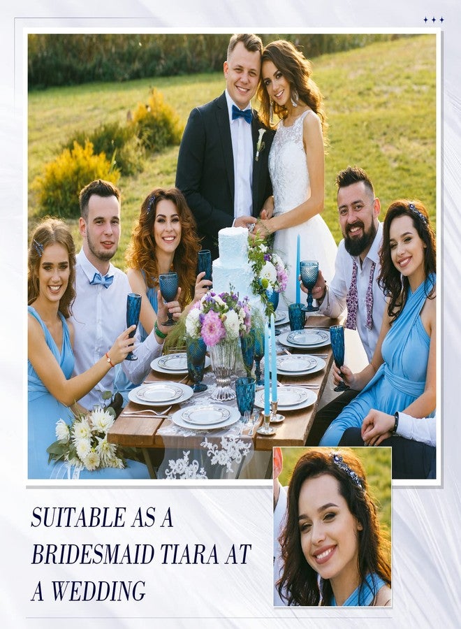 Hanaive 12 Pcs Vintage Crystal Rhinestone Hair Pins Bridal Side Clip for Bride Bobby Pins Hair Jewelry Accessories Bling Diamond Butterfly Barrettes for Wedding Women(Navy) - Image 5