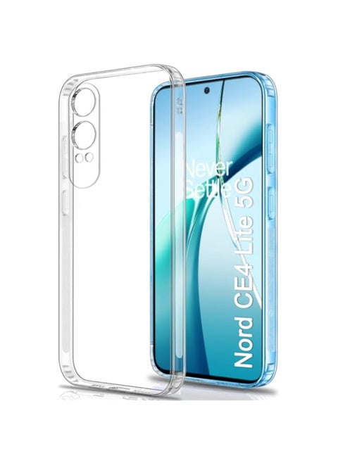 Back Cover Soft Case for OnePlus Nord CE 4 Lite 5G | Best Camera Protection | Inbuilt Dust Plugs & Anti-Slip Grip | Ultra Clear Back Case for OnePlus Nord CE4 Lite (Silicone, Transparent)