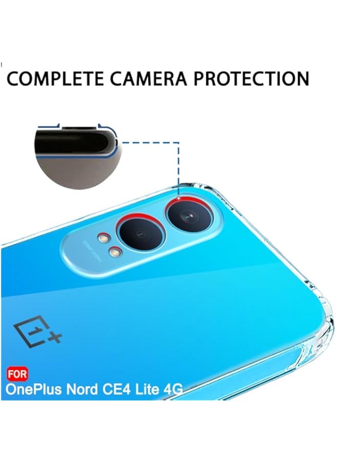 Generic - Back Cover Soft Case for OnePlus Nord CE 4 Lite 5G | Best Camera Protection | Inbuilt Dust Plugs & Anti-Slip Grip | Ultra Clear Back Case for OnePlus Nord CE4 Lite (Silicone, Transparent) - Image 1