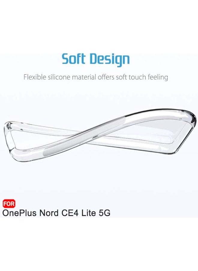 Generic - Back Cover Soft Case for OnePlus Nord CE 4 Lite 5G | Best Camera Protection | Inbuilt Dust Plugs & Anti-Slip Grip | Ultra Clear Back Case for OnePlus Nord CE4 Lite (Silicone, Transparent) - Image 1