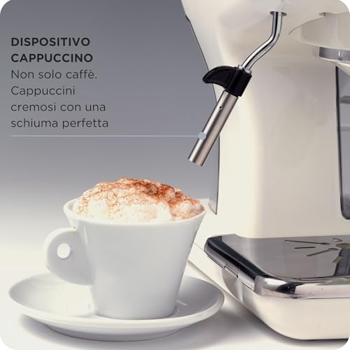 Ariete 1389 Vintage Espresso Coffee Machine | 15 Bar Pressure Coffee Maker | Cappuccino & Latte Maker with Milk Frother | Italian Design by De’Longhi | Home & Office Use (Beige) - Image 4