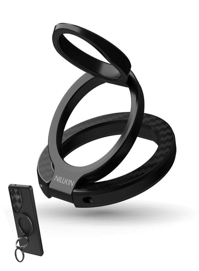 Nillkin MagSafe Phone Grip Ring Holder for Double Sided Magnet for Phone Case, Carbon Fiber, Magnetic Phone Ring Holder with Stand for iPhone 17/16/Pixel Snap Grip, MagSafe Ring Stand, Phone Kickstand - Image 1