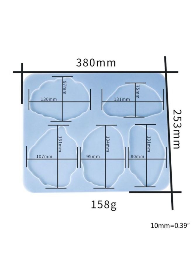 1-Piece Geode Shape Coaster Silicone Mold for Resin DIY 380 x 250 mm - Image 2