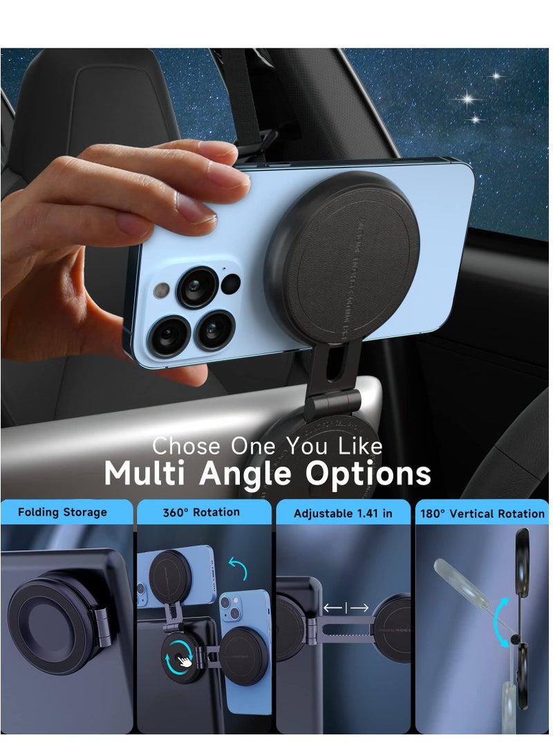 KASTWAVE Phone Holder for Car, Car Mount Adjustable Magnetic Car Phone Mount 360° Free Rotation Foldaway for Tesla Model 3 X Y S, Phone Holder for iPhone 12 13 14 and Other Phone  - Image 4