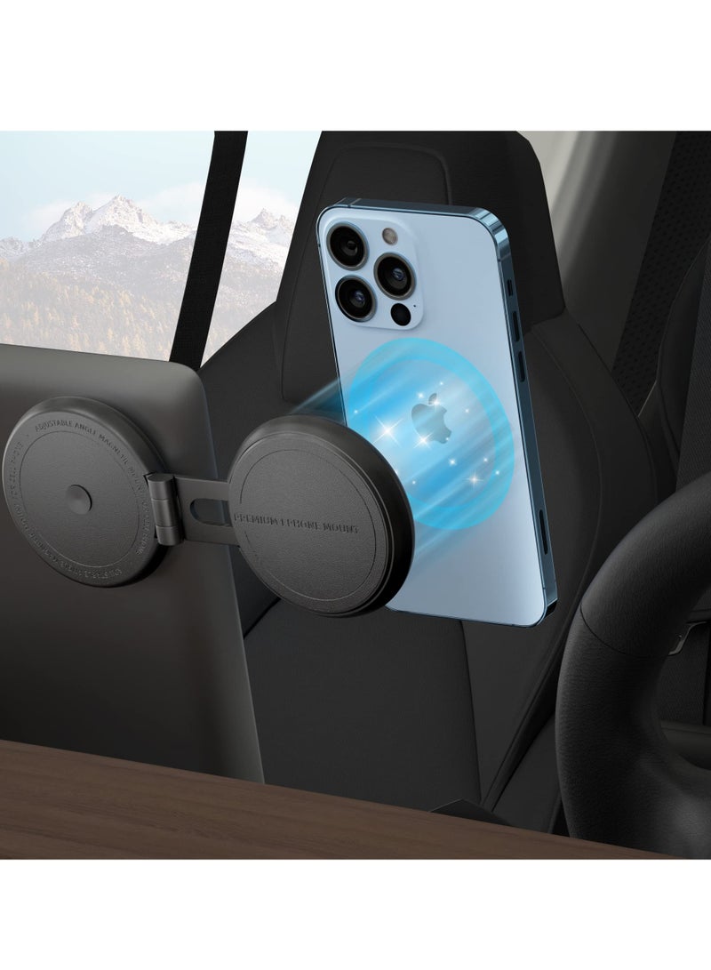 KASTWAVE Phone Holder for Car, Car Mount Adjustable Magnetic Car Phone Mount 360° Free Rotation Foldaway for Tesla Model 3 X Y S, Phone Holder for iPhone 12 13 14 and Other Phone  - Image 1
