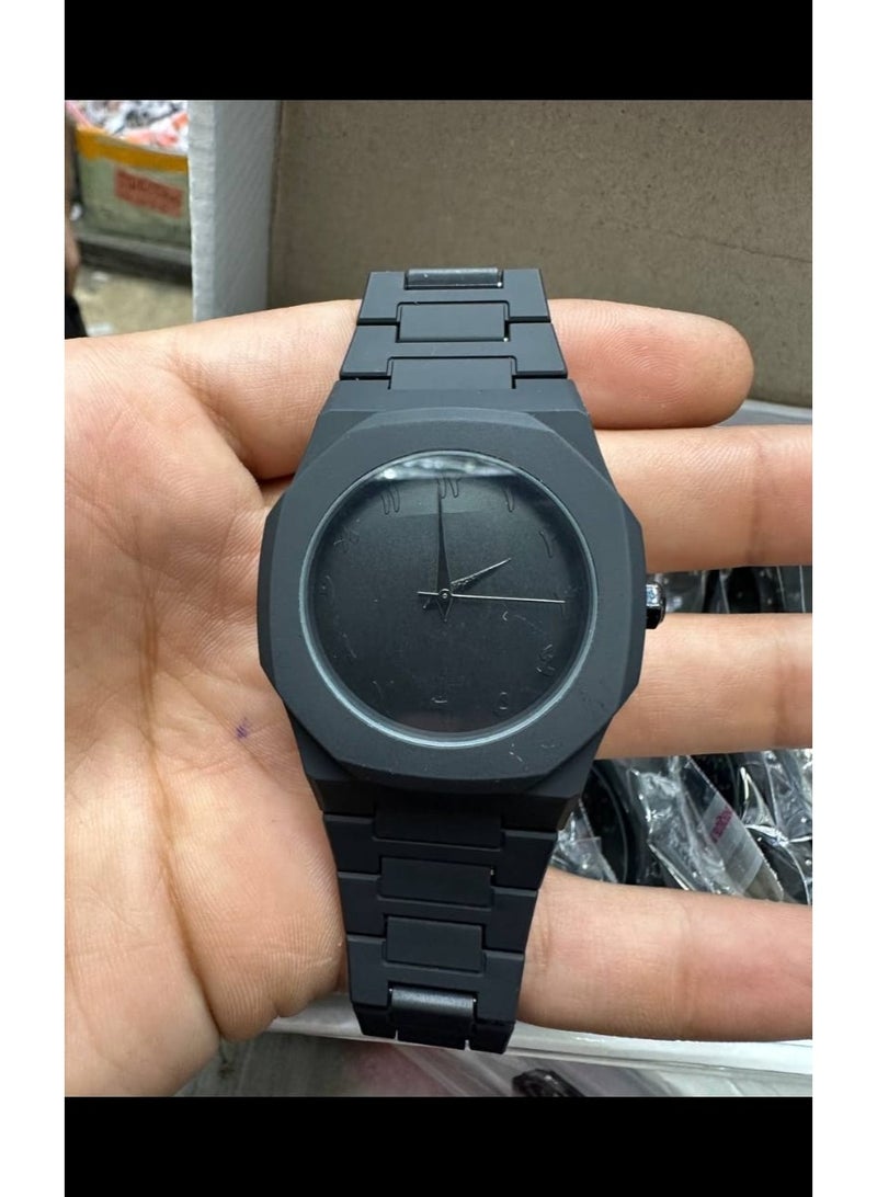 ساعة رجالى استيك معدن