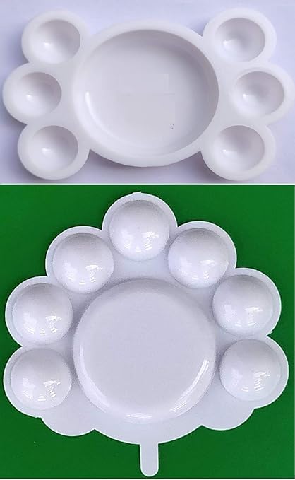 FIRST CLICK Art 8 Wells Small Palette Size 12cm X 12cm + 7 Wells Palette Size 12cm X 8cm Set of 2 Dish - Image 1