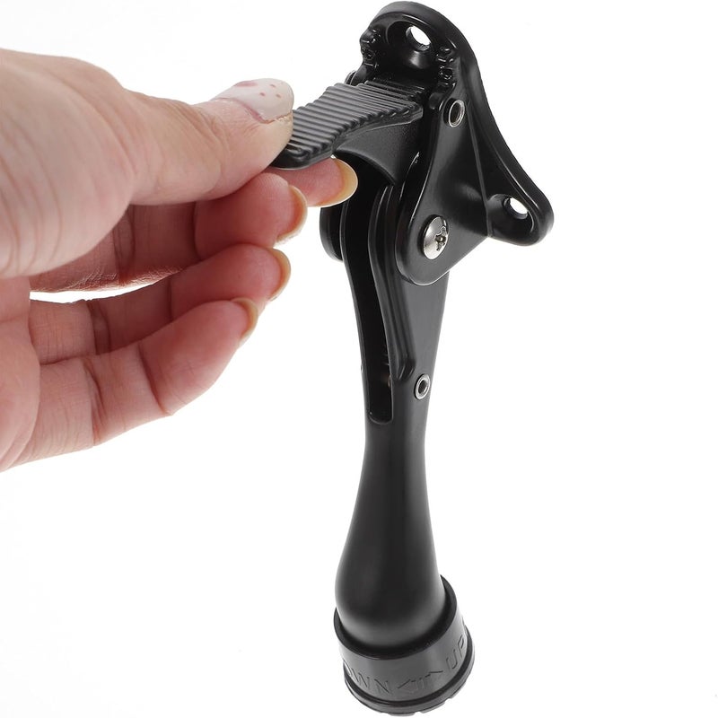 Heavy Duty Kickdown Door Stopper Compact Dark Floor-Mounted Door Holder with Anti-Collision Foot Pedal for Commercial and Office Use - Image 3