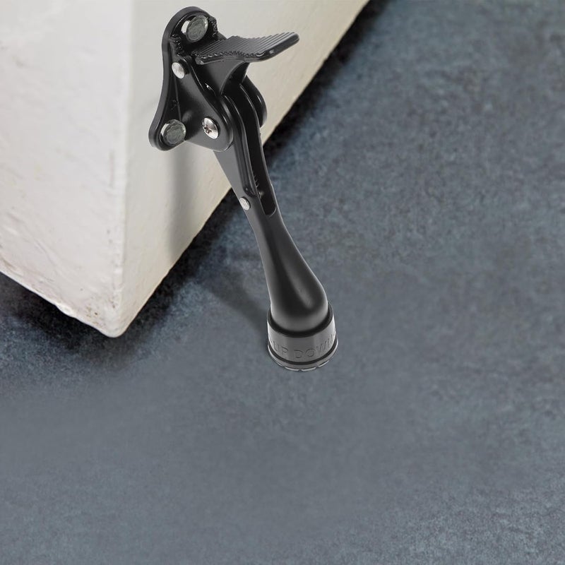 Heavy Duty Kickdown Door Stopper Compact Dark Floor-Mounted Door Holder with Anti-Collision Foot Pedal for Commercial and Office Use - Image 5