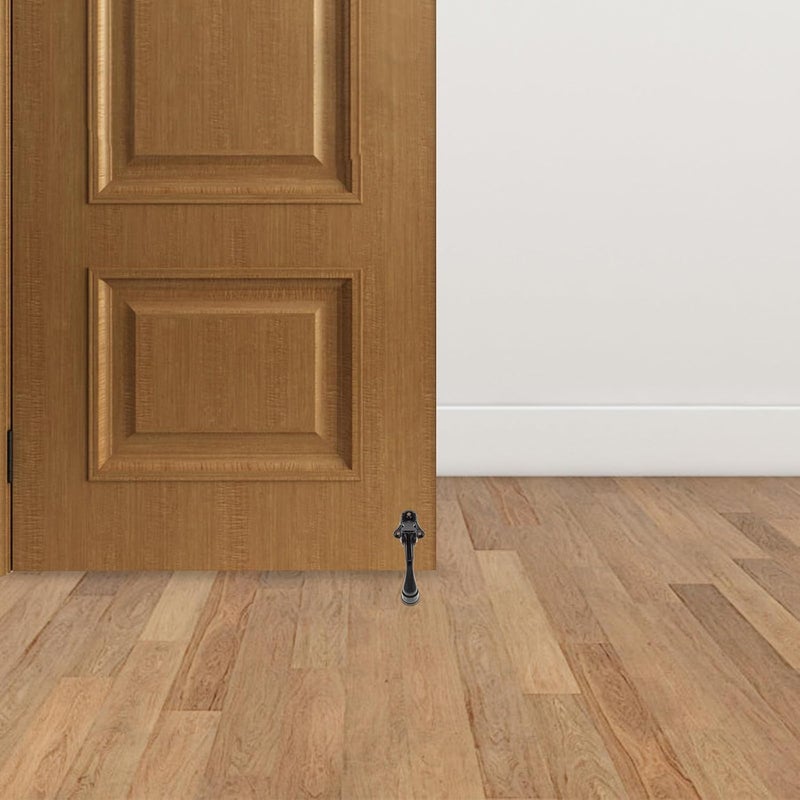 Heavy Duty Kickdown Door Stopper Compact Dark Floor-Mounted Door Holder with Anti-Collision Foot Pedal for Commercial and Office Use - Image 4