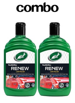 تيرتل مجموعة تلميع السيارات Turtle Renew تزيل الخدوش بلطف وتستعيد لون الطلاء وتضيف اللمعان ومناسبة لجميع المركبات وسهلة الاستخدام 500 مل × 2  - Image 1