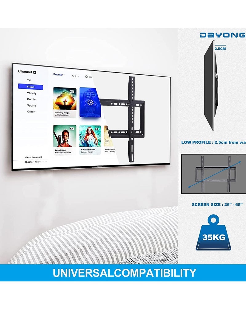 TV Wall Mounts Bracket for 26-65 Inch VESA 400 x 400mm and 35kg Loading Capacity Fixed Mounting Bracket for LED LCD OLED Flat Curved Screen TVs - Image 4