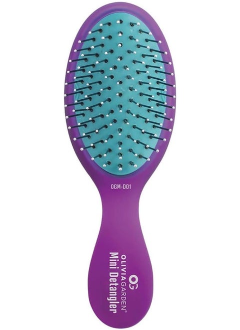 Og Brush Detangler, Pocket-Size, Perfect For Travel And On-The-Go, Removable Cushion, Scalp Hugging Shape Massages The Scalp, For Wet Or Dry Hair, For Women, Men And Children, Purple