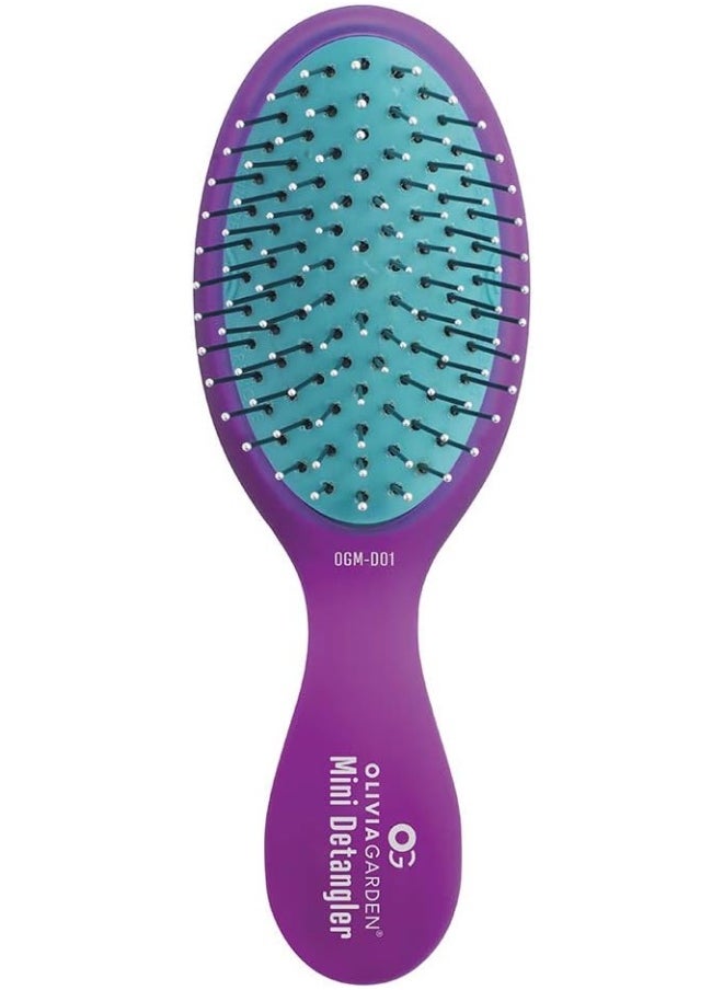 Og Brush Detangler, Pocket-Size, Perfect For Travel And On-The-Go, Removable Cushion, Scalp Hugging Shape Massages The Scalp, For Wet Or Dry Hair, For Women, Men And Children, Purple