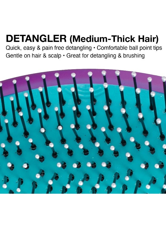 Og Brush Detangler, Pocket-Size, Perfect For Travel And On-The-Go, Removable Cushion, Scalp Hugging Shape Massages The Scalp, For Wet Or Dry Hair, For Women, Men And Children, Purple