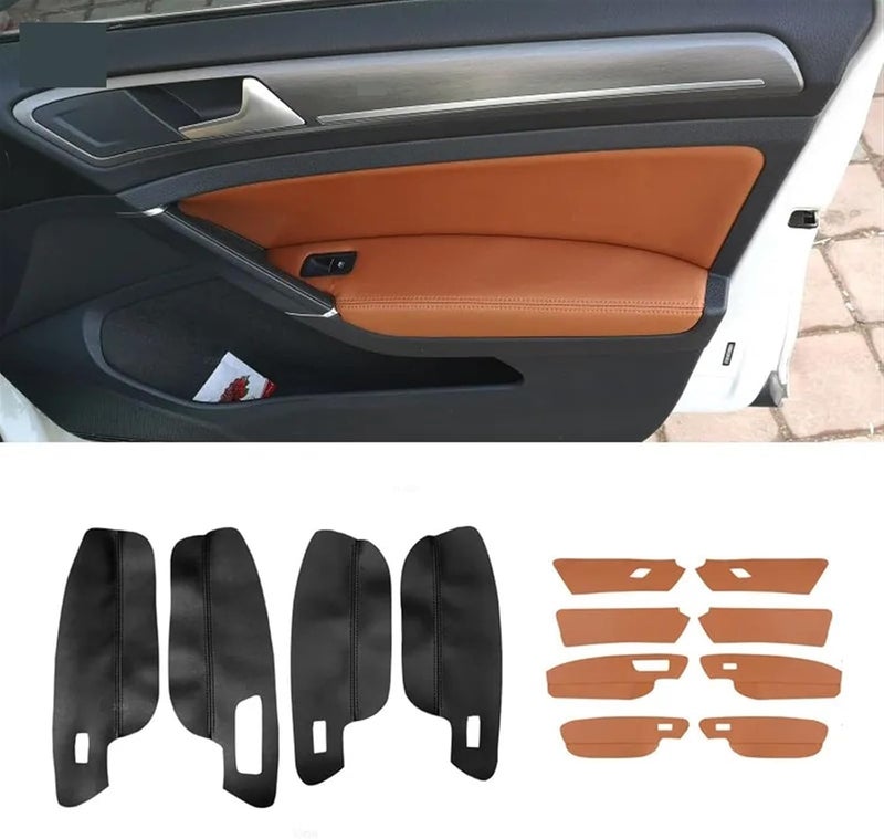 QASULER Microfiber Leather Door Handle Covers for VW Golf 7 - Image 5