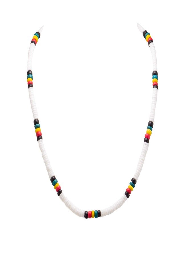 BlueRica Puka Shell and Coconut Shell Beads Necklace and Anklet, Rasta Jewelry Set - Image 2