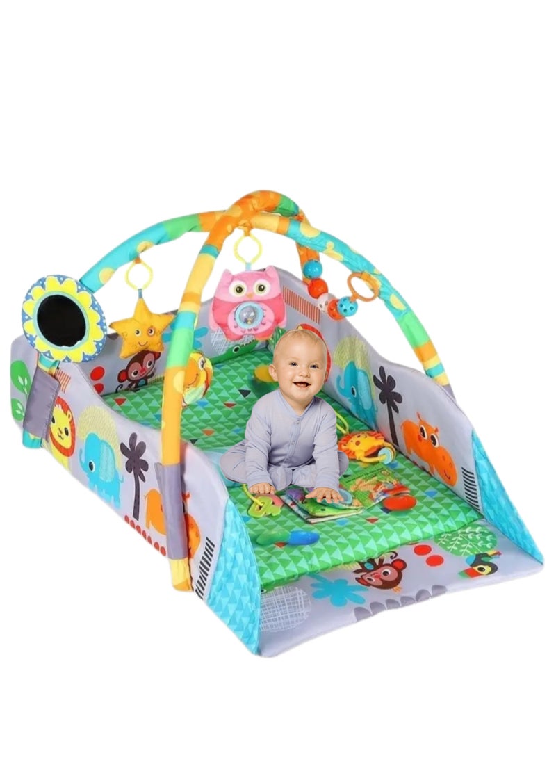 UniTrain Baby Play Mat & Gym for  Boys & Girls 6m+ - Tummy Time Baby Activity Center & Entertainer with Hanging Toys - Soft Playpen with Balls - Foldable Play Gym  - Image 1
