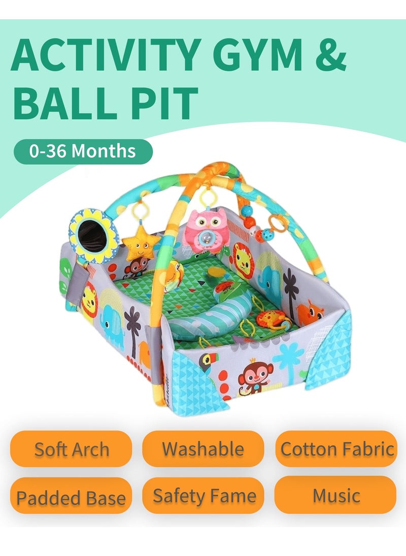 UniTrain Baby Play Mat & Gym for  Boys & Girls 6m+ - Tummy Time Baby Activity Center & Entertainer with Hanging Toys - Soft Playpen with Balls - Foldable Play Gym  - Image 3