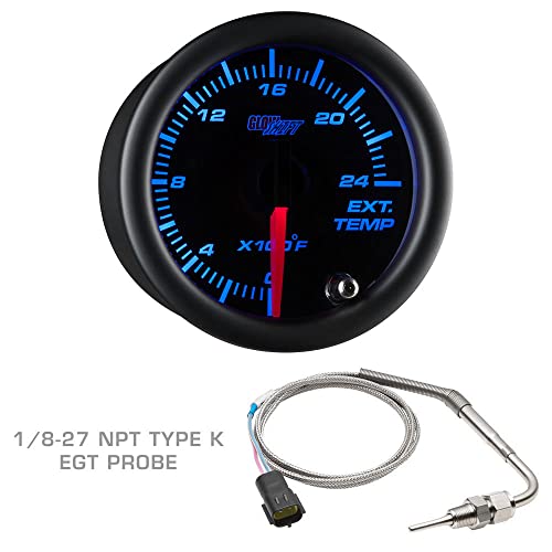 GLOWSHIFT حزمة عدادات ديزل جلو شيفت متوافقة مع فورد سوبر ديوتي F-250 F-350 6.0L 7.3L باور ستروك 1999-2007 - عدادات معتمة 7 ألوان 60 PSI ضغط، 2400°F EGT ودرجة حرارة النقل - قاعدة ثلاثية عمودية بلون تان - Image 5