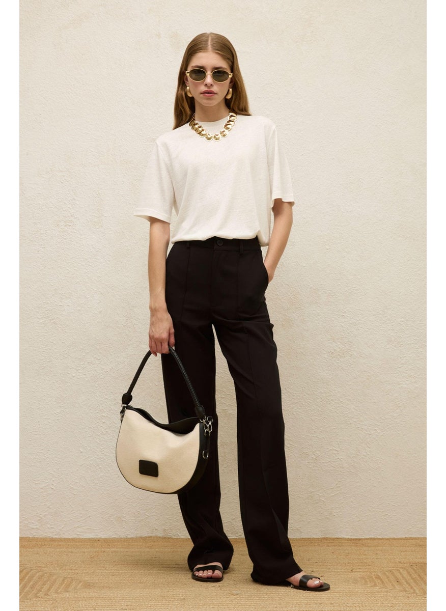 Manuka - Front Seam Straight Trousers Black - Image 1
