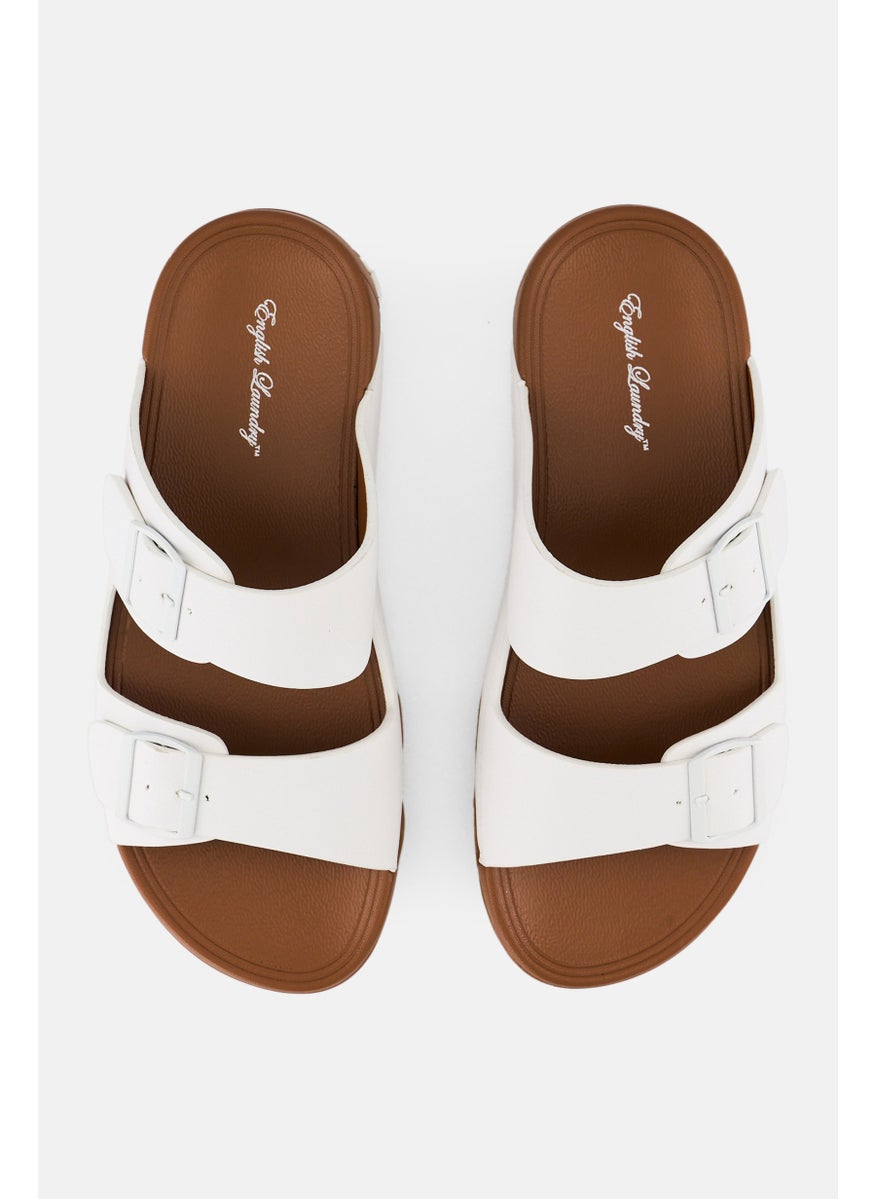 English Laundry Men Slip On Arabic Sandals, White  - Image 3