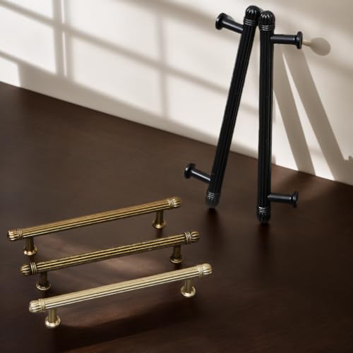 HARPOON 10 Pack Kitchen Cabinet Handles,Vintage Cabinet Bar Pulls, Drawer Handles Classic Home Hardware, 5 inch Hole Center, Antique Brass - Image 2