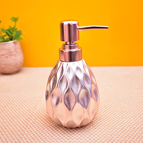 KunhaR Ceramic Liquid Soap Dispenser, 400 Ml, Golden - Image 3