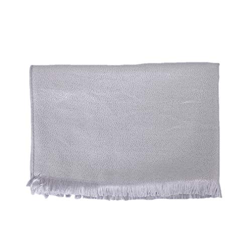 LMVERNA Women's Sparkling Metallic Silk Thread Soft Pashmina Large Shawls and Wraps Scarf for Evening Dresses(Silver) - Image 5