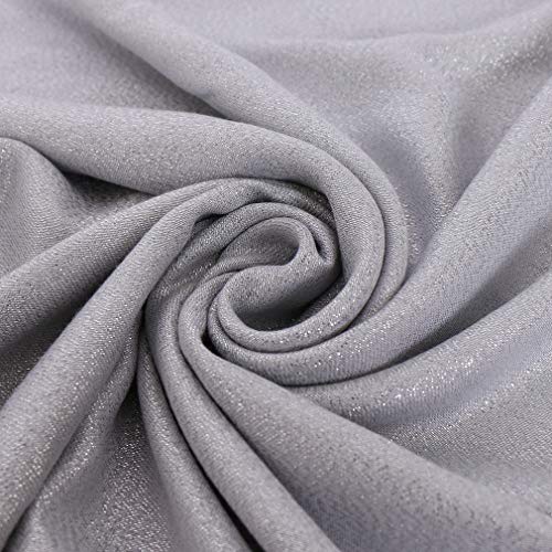 LMVERNA Women's Sparkling Metallic Silk Thread Soft Pashmina Large Shawls and Wraps Scarf for Evening Dresses(Silver) - Image 4