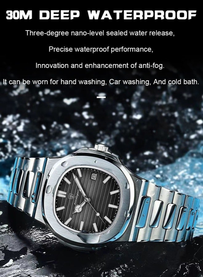 Watches for Men Quartz Stainless Steel Water Resistant Analog Watch