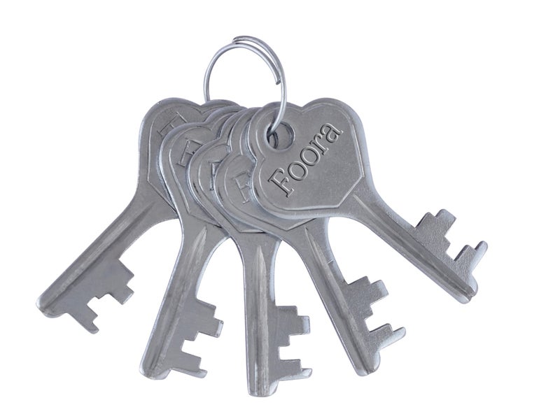 Foora Lock and Keys Door Lock for Home Round 65mm with 5 Keys Each Double Locking 8 Lever gate, Shop Shutter (Round 65mm Pack of 5) - Image 2