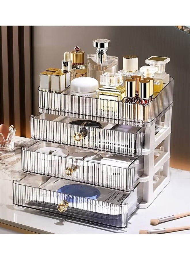 MIXDE Skincare Organizer Makeup Organizer with 3 Large Drawers Countertop Organizer for Cosmetics Ideal for Bathroom and Bedroom Vanity Countertops Desk Storage Holder for Lipstick Brushes and Nail Polish  - Image 1