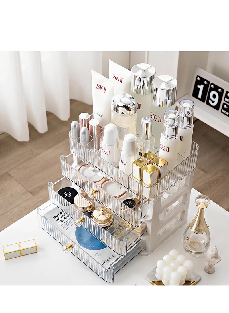 MIXDE Skincare Organizer Makeup Organizer with 3 Large Drawers Countertop Organizer for Cosmetics Ideal for Bathroom and Bedroom Vanity Countertops Desk Storage Holder for Lipstick Brushes and Nail Polish  - Image 5