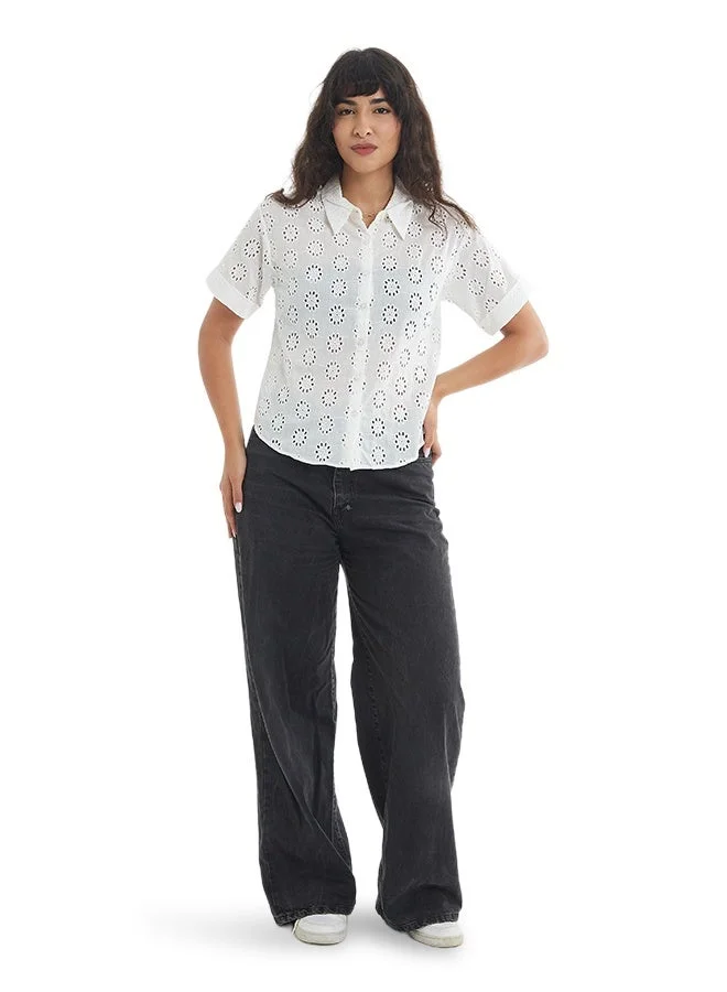 ASHARAE Women's Short Sleeve Button Down Shirt Comfortable Material, Breathable Daily Wear, Casual Fashion Outfit, Special Occasion Outfit, Trendy & Chic Apparel