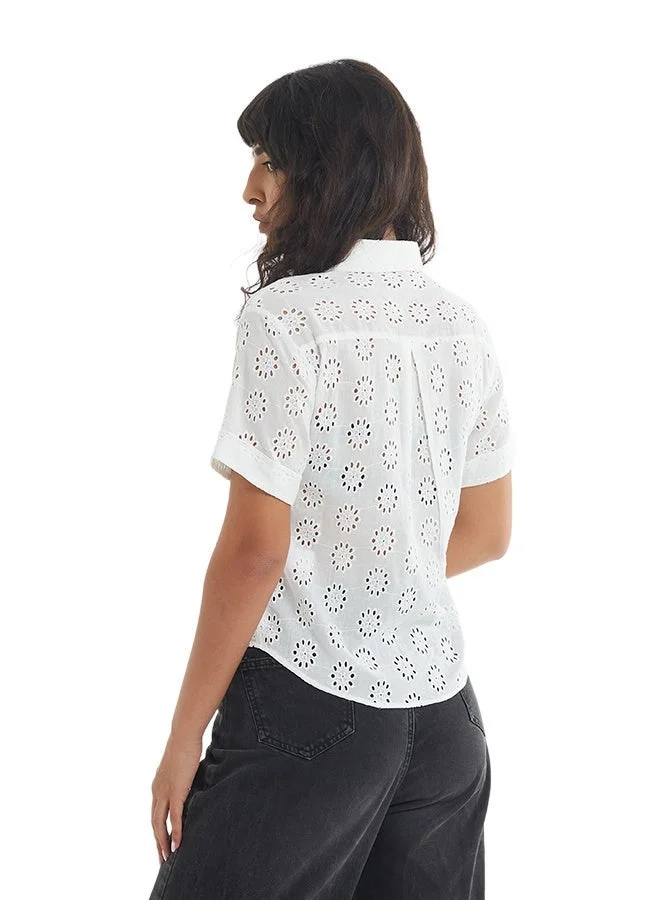 ASHARAE Women's Short Sleeve Button Down Shirt Comfortable Material, Breathable Daily Wear, Casual Fashion Outfit, Special Occasion Outfit, Trendy & Chic Apparel